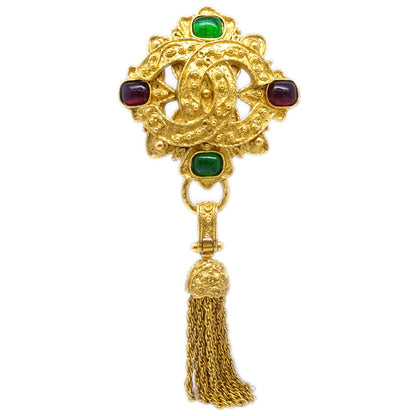 Chanel Plate Brooch Pin Gold 1133