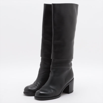 Chanel Coco Leather Long Boots 36  Black G27808 Lift