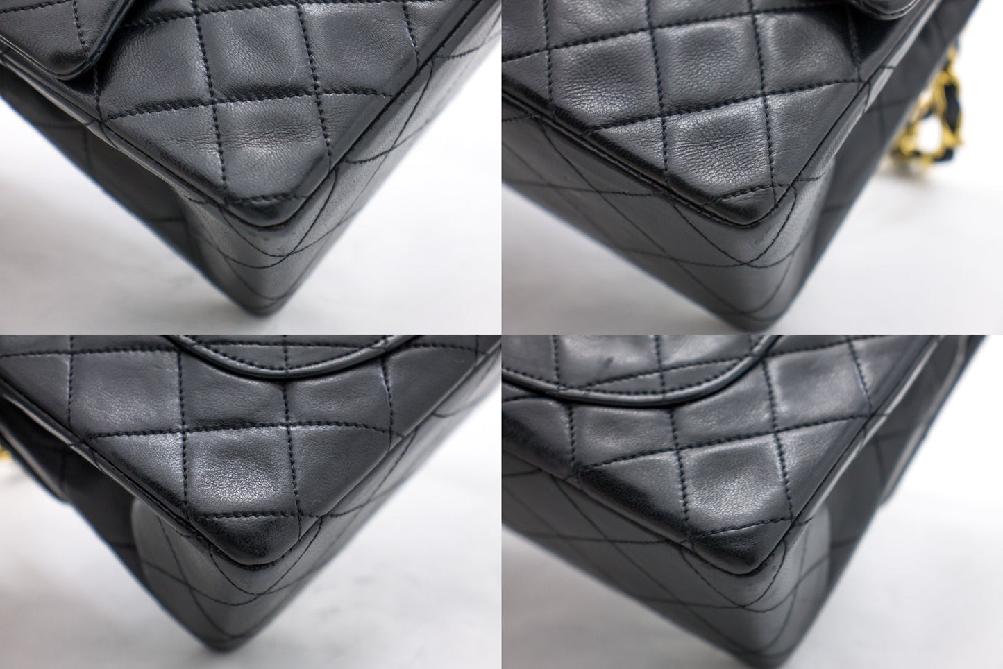 CHANEL 2.55 Double Flap Small Chain Shoulder Bag Black Lambskin