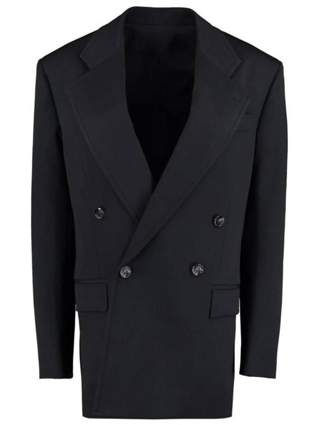 Luxury Bottega Veneta Grain De Poudre Blazer Jacket Black