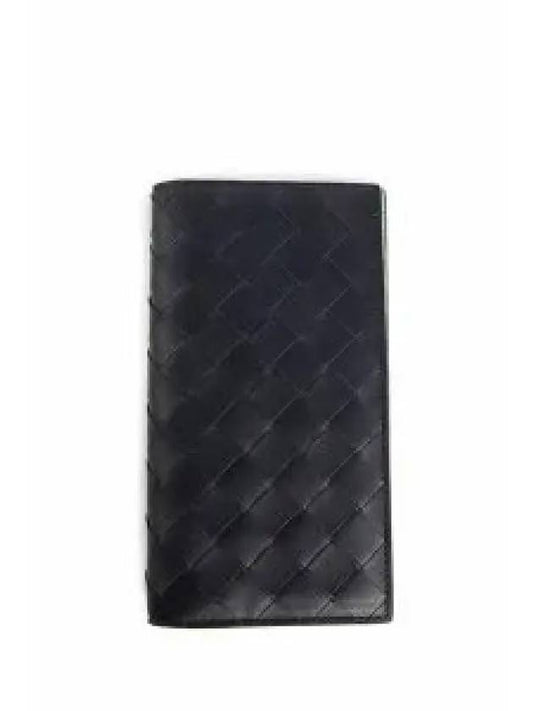 Luxury Bottega Veneta Intrecciato Slim Long Wallet Black