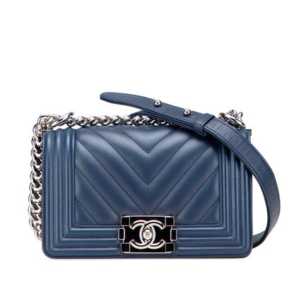 Chanel Boy Chanel V Stitch Lambskin Shoulder Bag