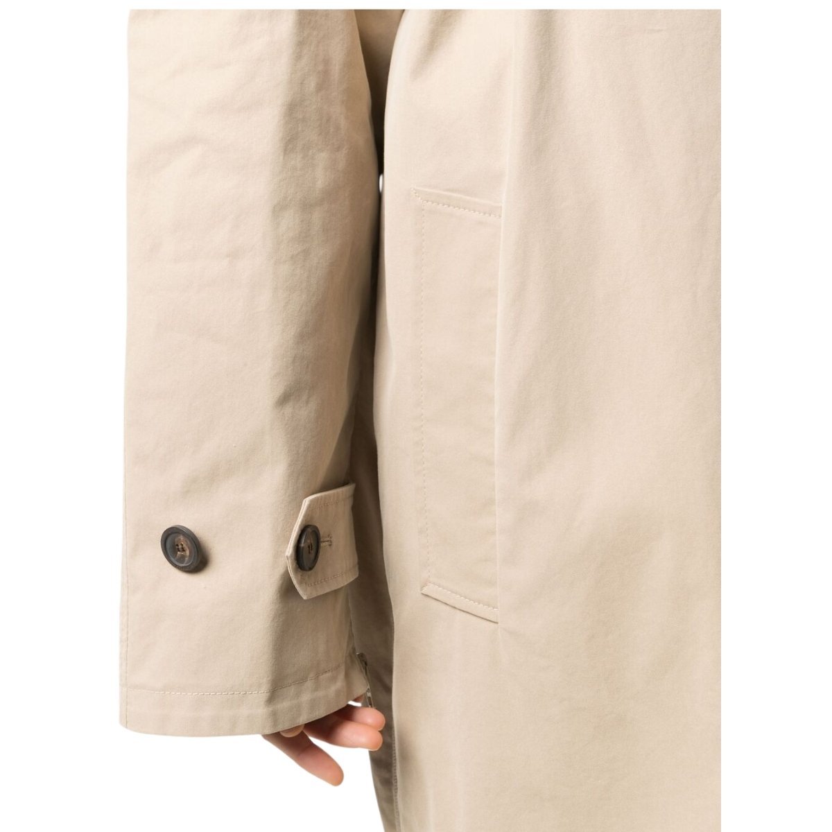 Beige Twill Car Coat