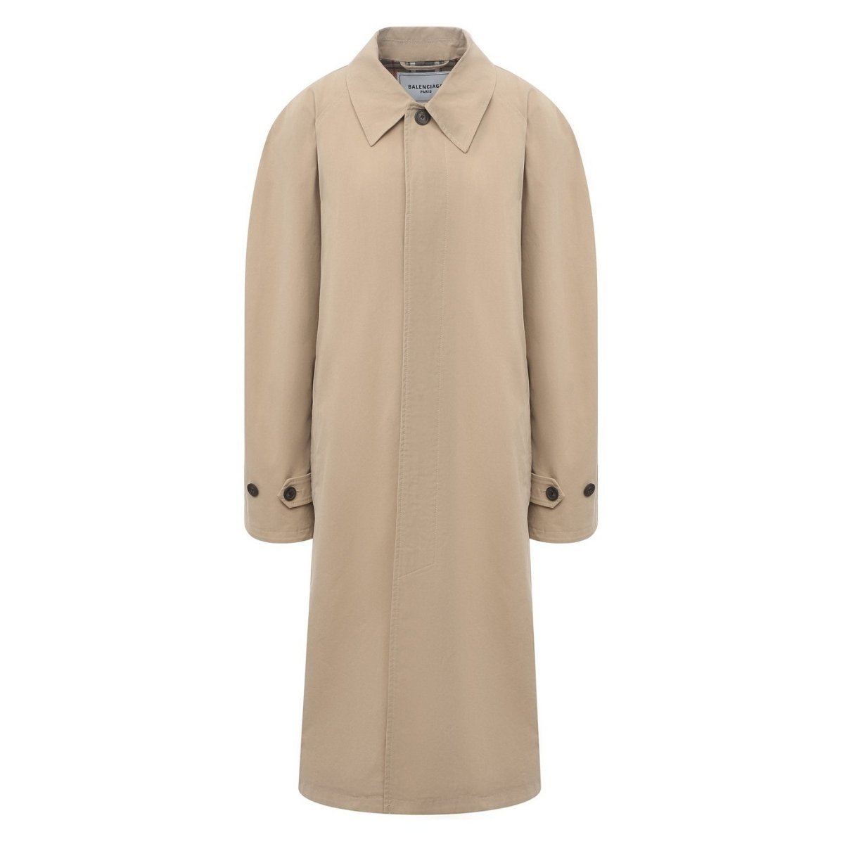 Balenciaga-Beige Twill Car Coat - Runway Catalog