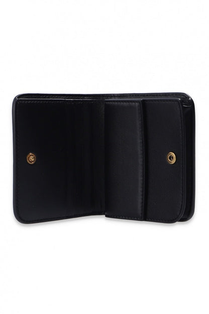 Balenciaga Black Calf Leather Crocodile Embossed Mini Wallet 601474