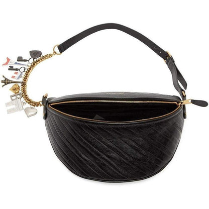 Black Leather Souvenir Belt Bag