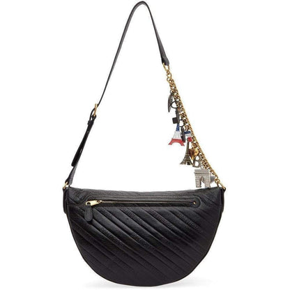 Black Leather Souvenir Belt Bag