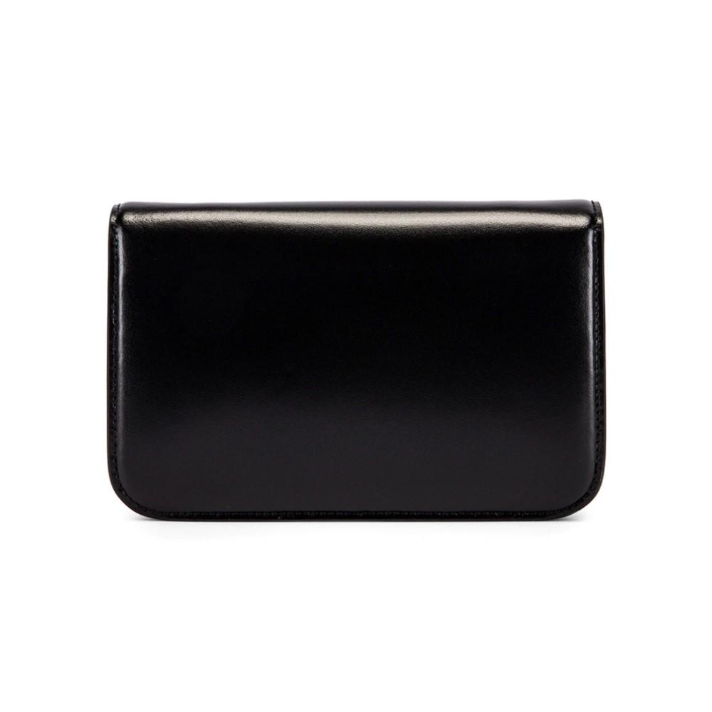 Balenciaga Black Shiny Calfskin Leather Chain Wallet Shoulder Bag 593615