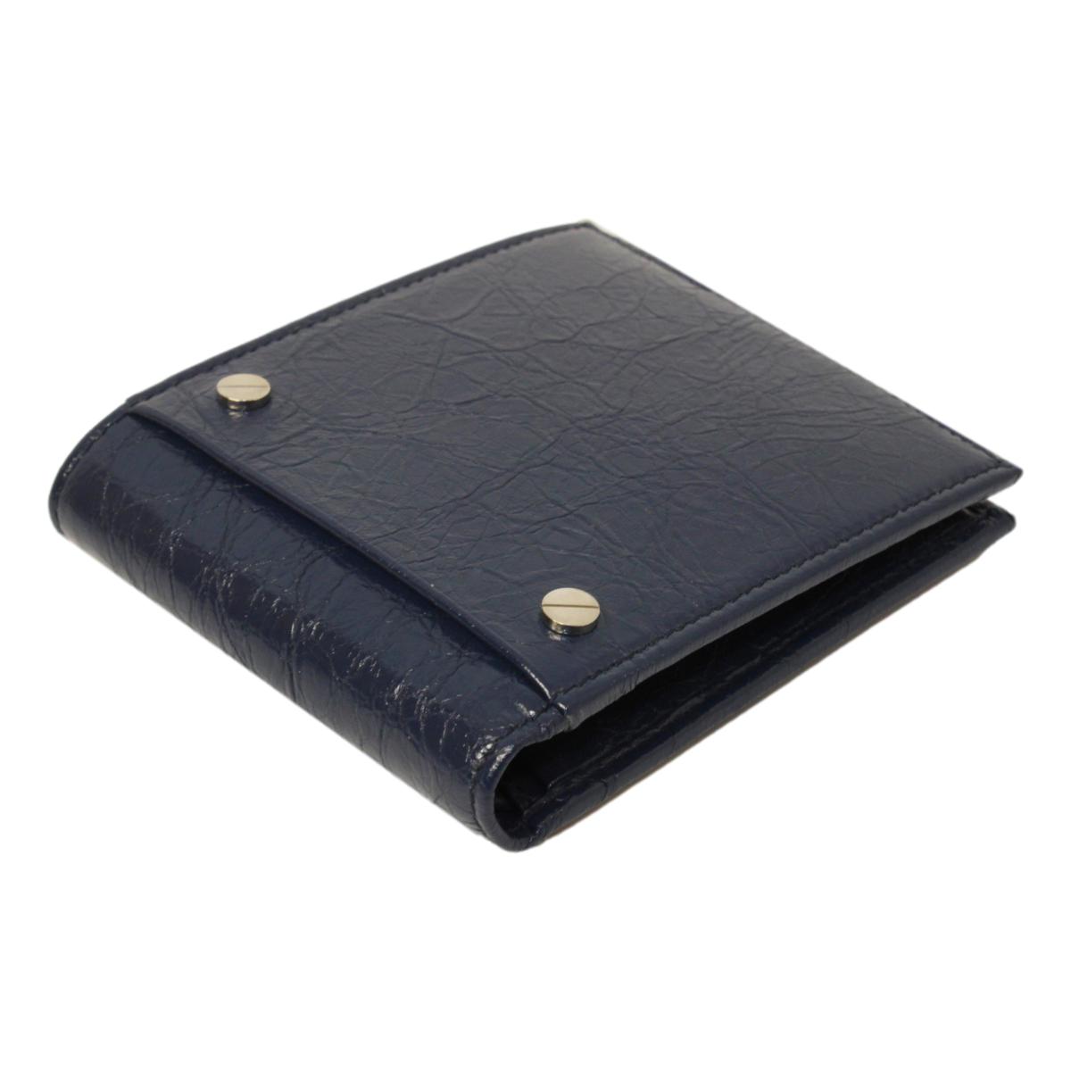 Balenciaga Cash Square Blue Arena Leather Bifold Wallet 542001