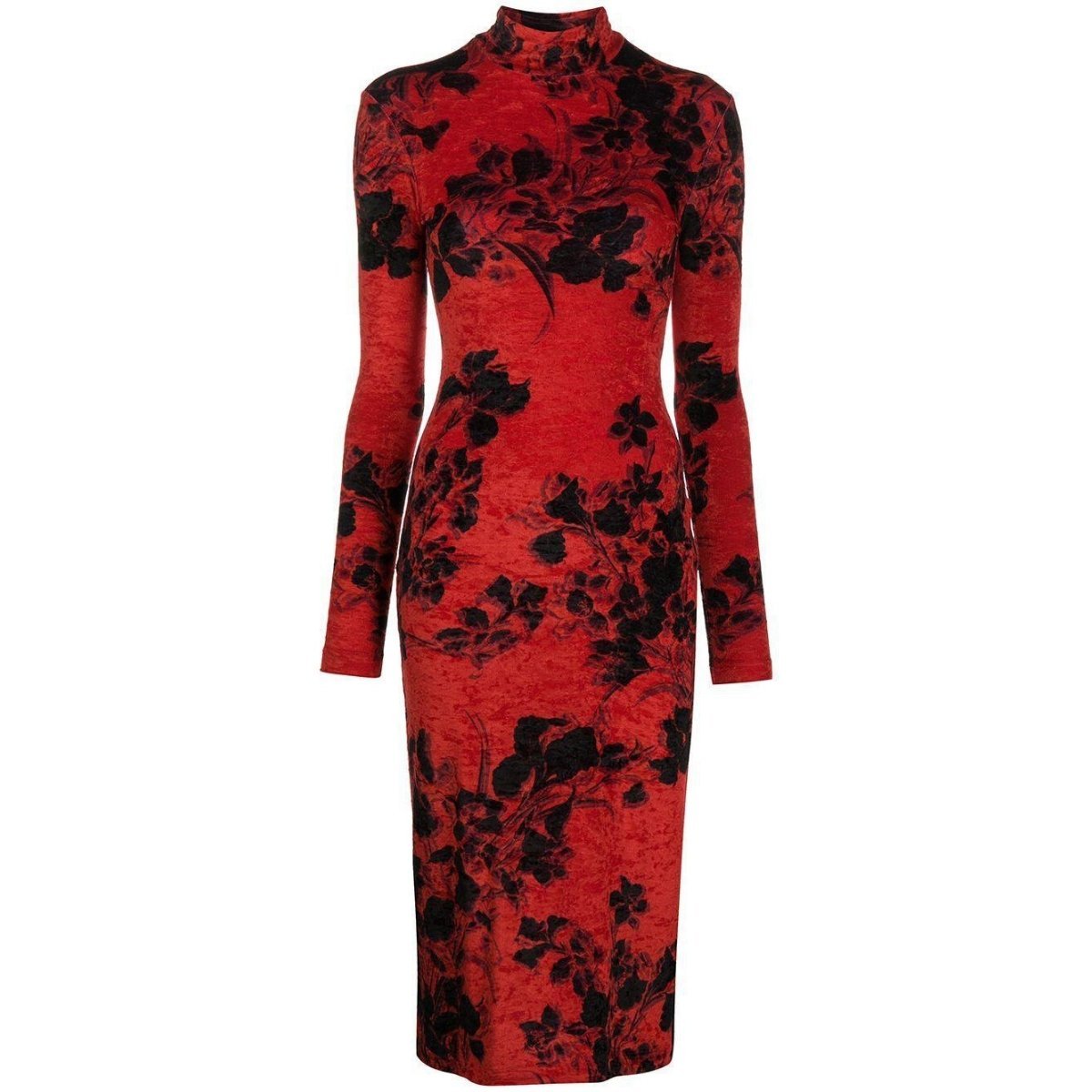Balenciaga-Floral-Print Turtleneck Dress - Runway Catalog