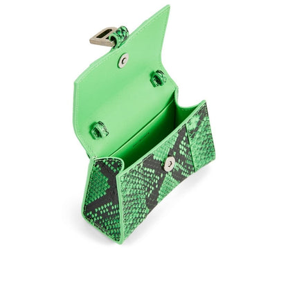 Mini Hourglass Leather Bag In Python Print