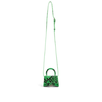 Mini Hourglass Leather Bag In Python Print