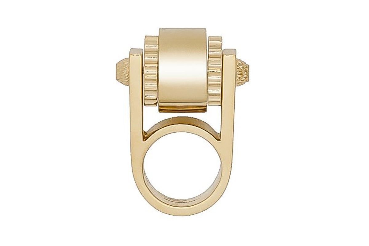 Balenciaga Women's Large Gold Gear Ring Size: 6 328005