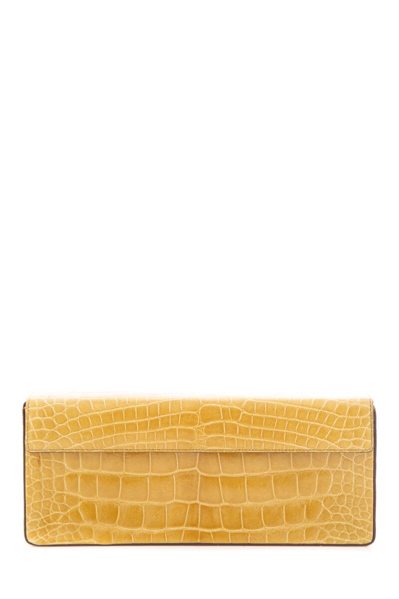 Prada Tan Embossed Box Clutch