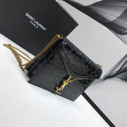 Yves Saint Laurent Cassandra Small Crossbody Bag With Stone Print Black