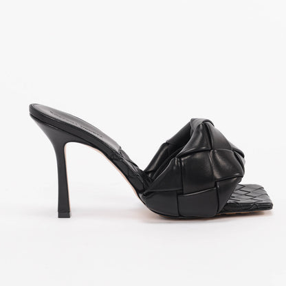 Bottega Veneta Black Nappa Maxi Intrecciato Lido Mules 40