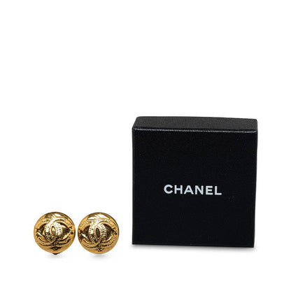Chanel Vintage Coco Round Stick Earrings G   Chanel