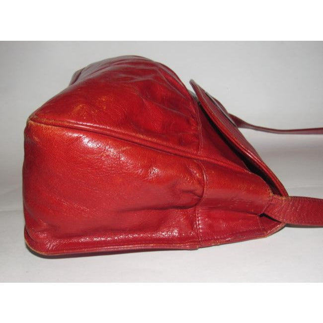 Fendi Vintage Envelope Pursesdesigner Purses Red Lacquered Or Patent Leather And Supple Red Leather