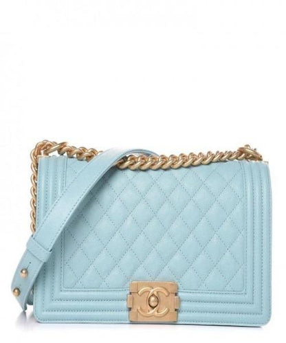 Chanel Boy Medium HandBag Sky Blue
