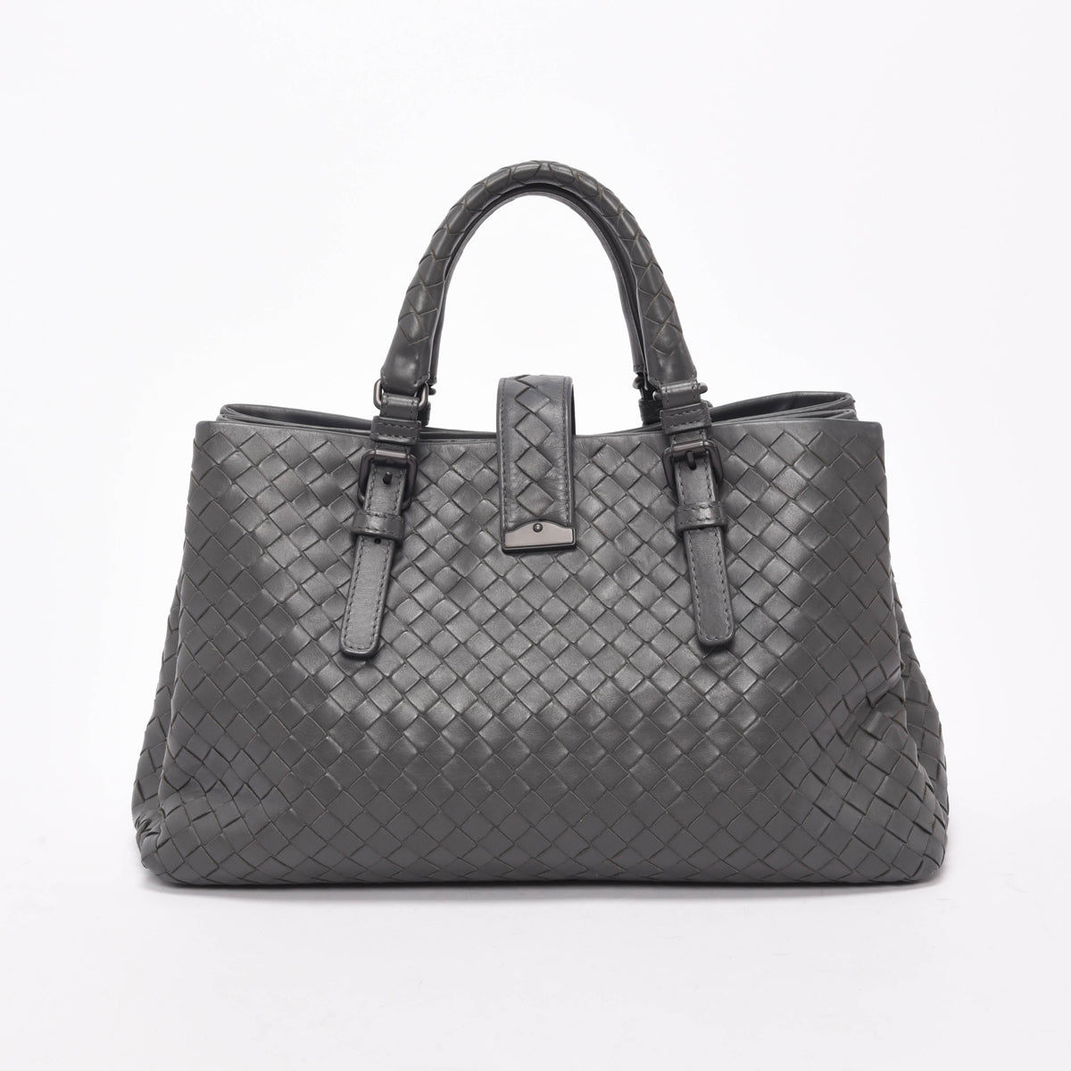 Bottega Veneta Charcoal Intrecciato Roma Tote