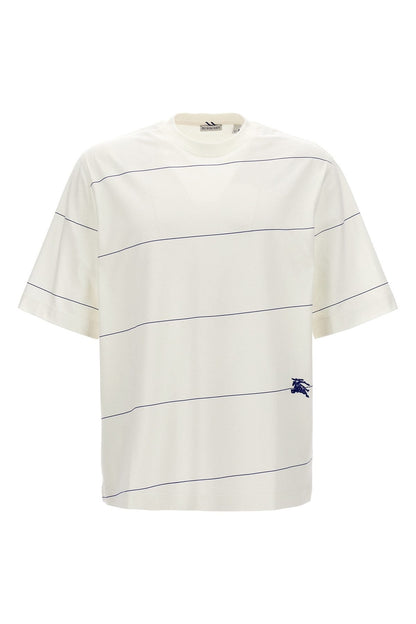 Burberry Men Logo Embroidery Striped T-Shirt
