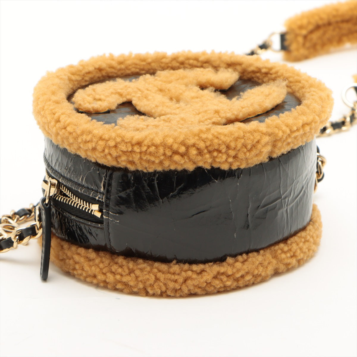 Chanel Coco Boar Chain Shoulder Bag Black  Brown Gold  28th