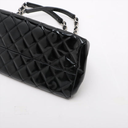 Chanel Mademoiselle Patent Leather Chain Shoulder Bag Black Silver G  14th
