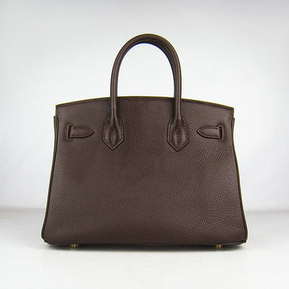 Hermes Birkin 30cm Togo Leather Handbags Dark Coffee Golden