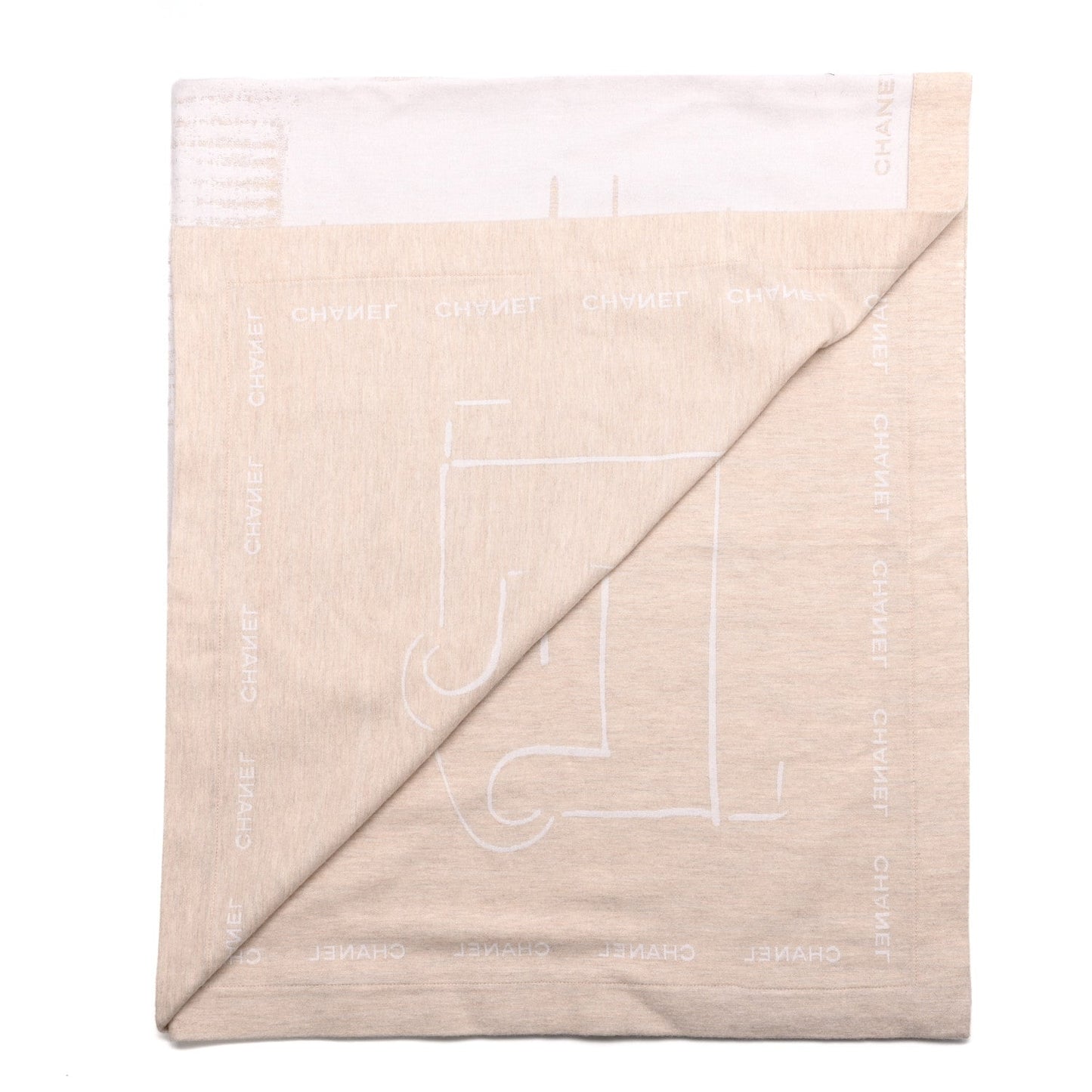 Wool Silk Lightweight Throw Blanket Beige