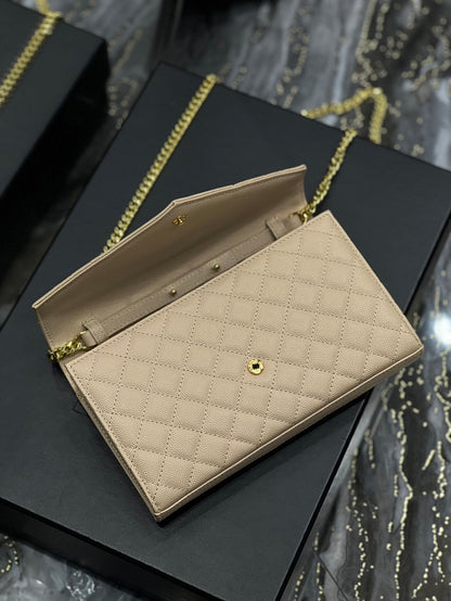 Yves Saint Laurent Envelope Small Chain Bag Beige