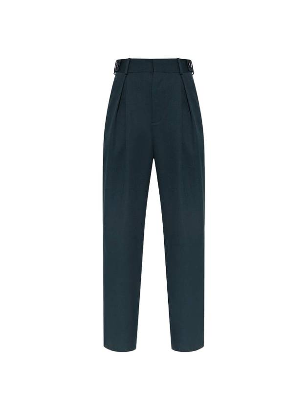Luxury Bottega Veneta Wool Straight Pants Green