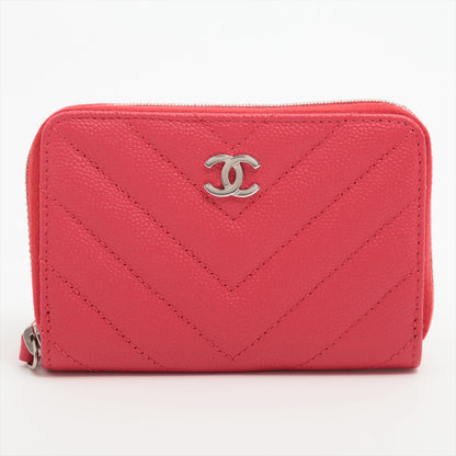 Chanel Matrasse Caviar S Cardcase Pink Silver Gold  25th