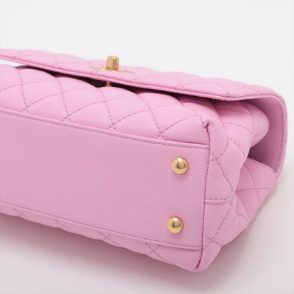 Chanel Coco Handle 24 XS Caviar S 2WAY Handbag Pink Gold  A92990