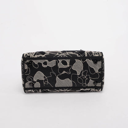 Dior Black & White Toile De Jouy Medium Lady D-Lite Bag