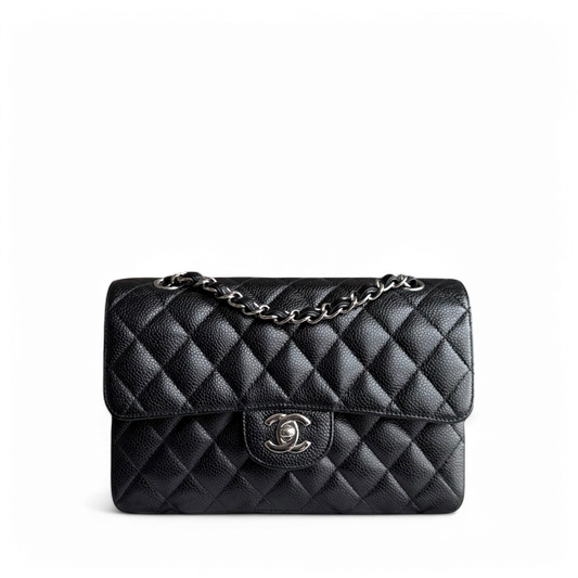 Chanel Classic Flap Small - Caviar 23CM Quilted Black Silver Hardware Series 13