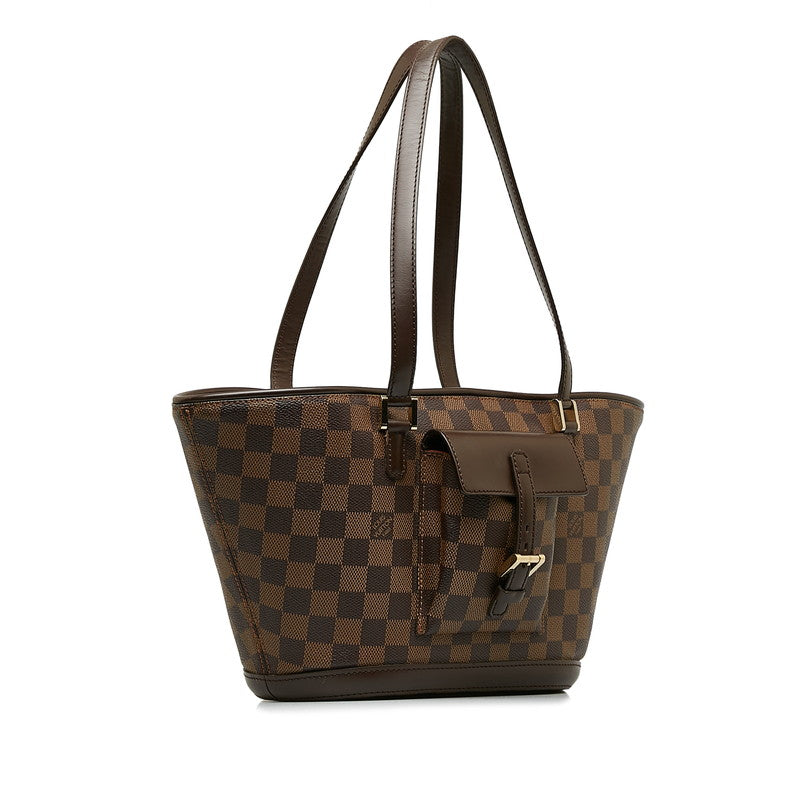 Louis Vuitton PM Handbag N51121 Brown PVC Leather Lady Louis Vuitton