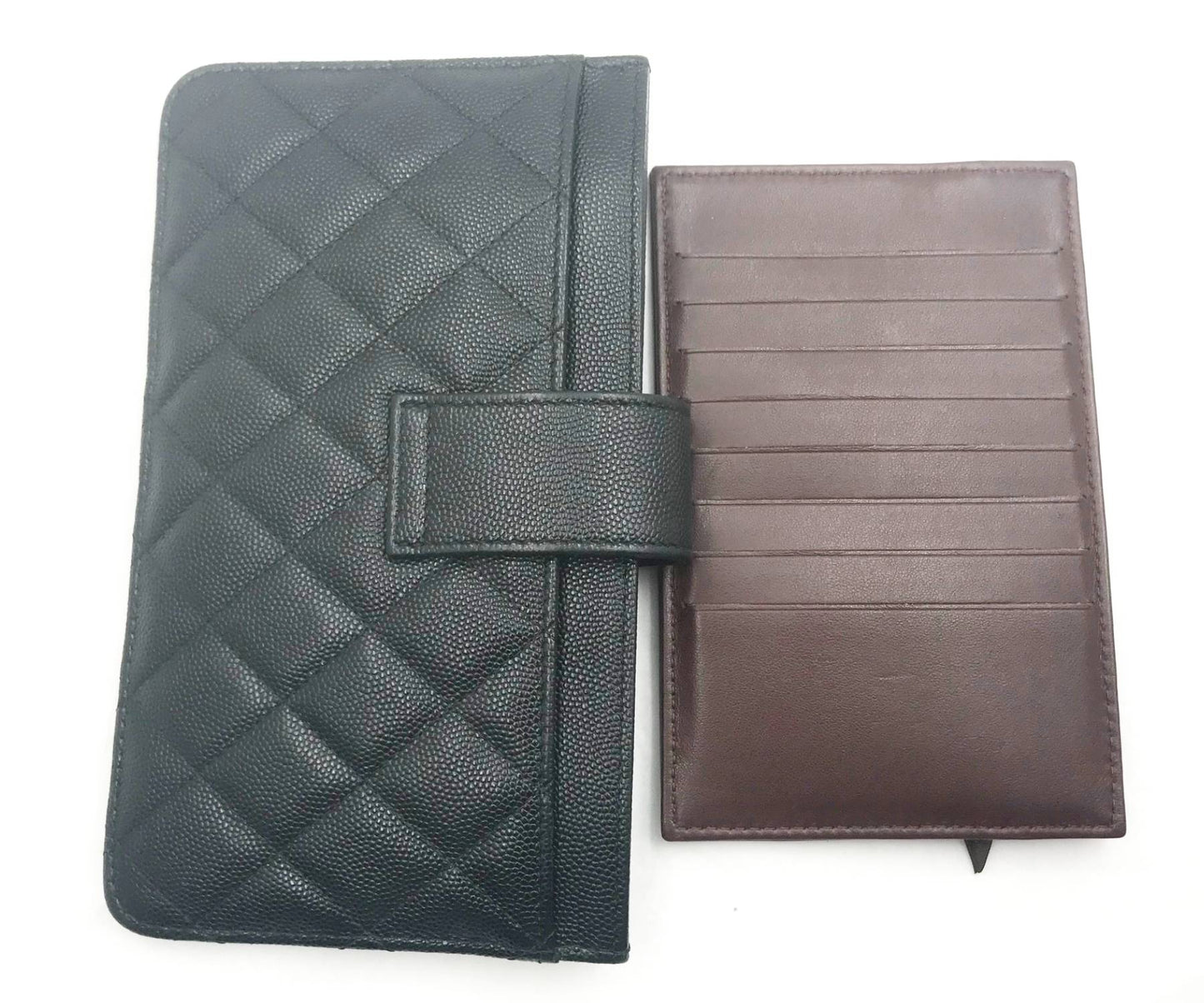 Chanel Classic Black Caviar  Set Pouch Long Wallet