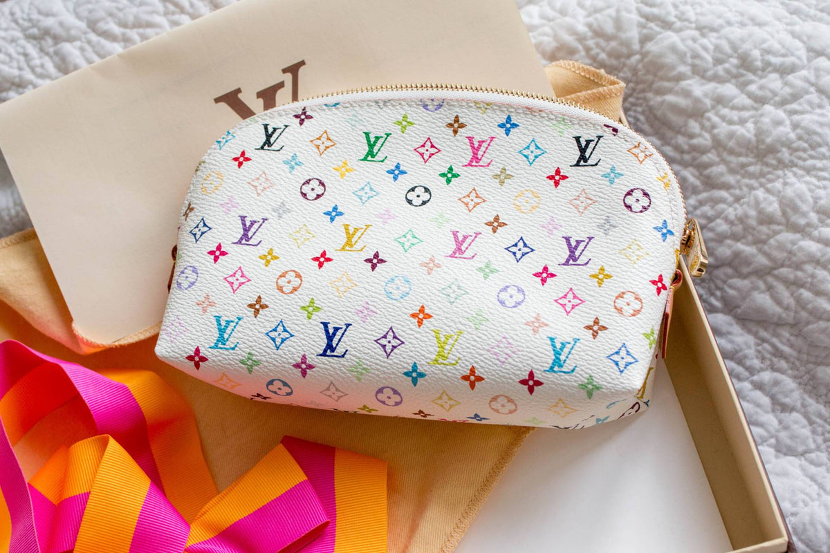 Louis Vuitton Multicolor Cosmetic Pouch GM White
