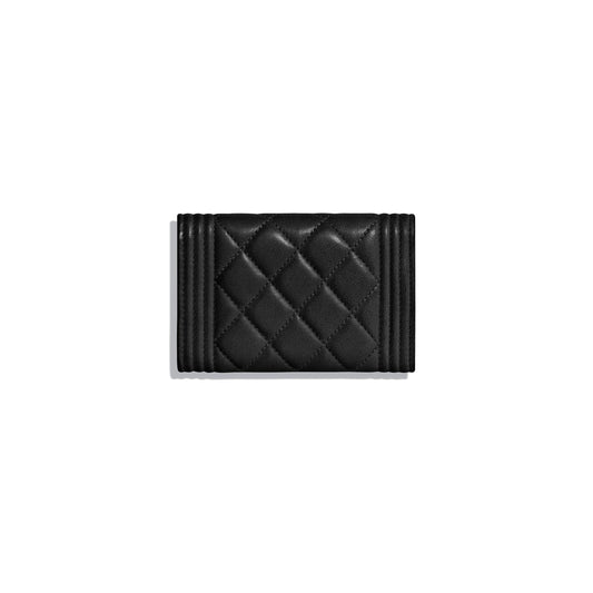 Chanel Boy Small Flap Wallet Black