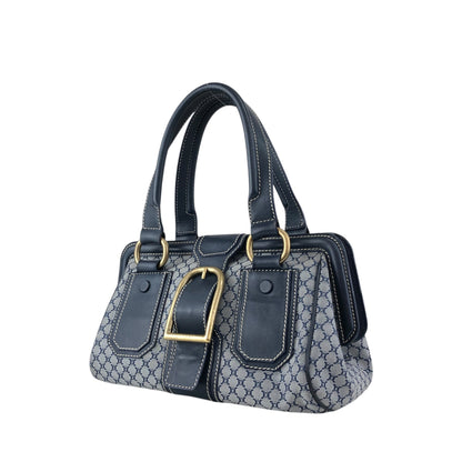 CELINE  Front Buckle Handbag Navy Vintage rk6nfn
