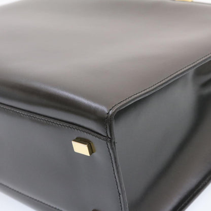 Celine Hand Bag 2way Black Gold Tone  am354b