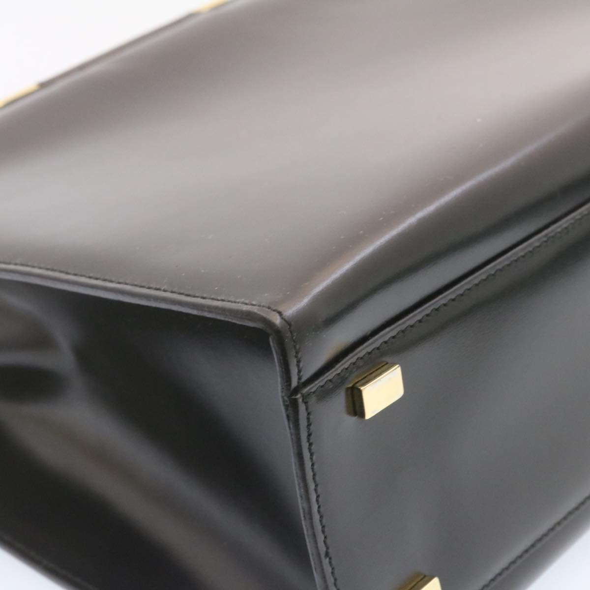 Celine Hand Bag 2way Black Gold Tone  am354b