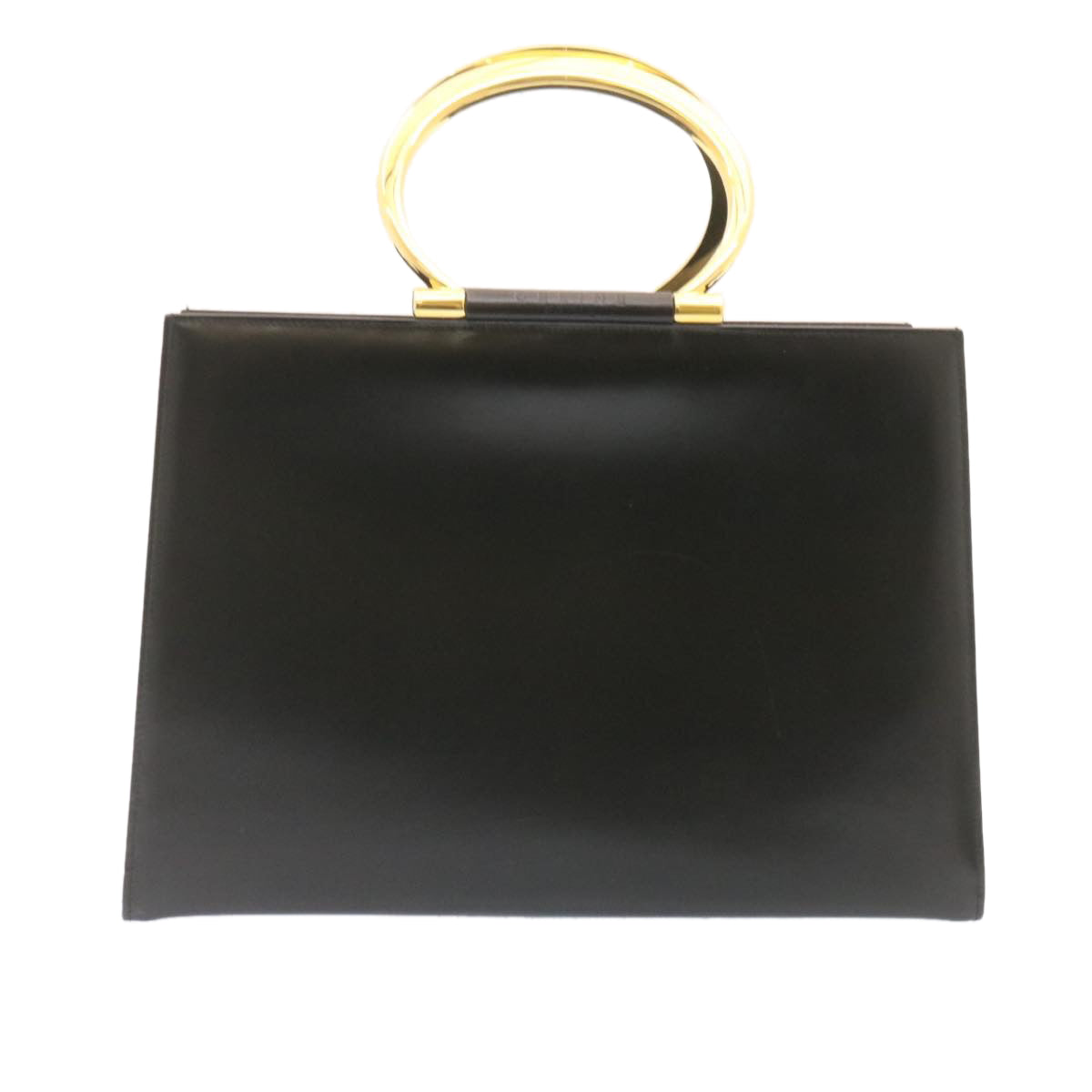 Celine Hand Bag 2way Black Gold Tone  am354b