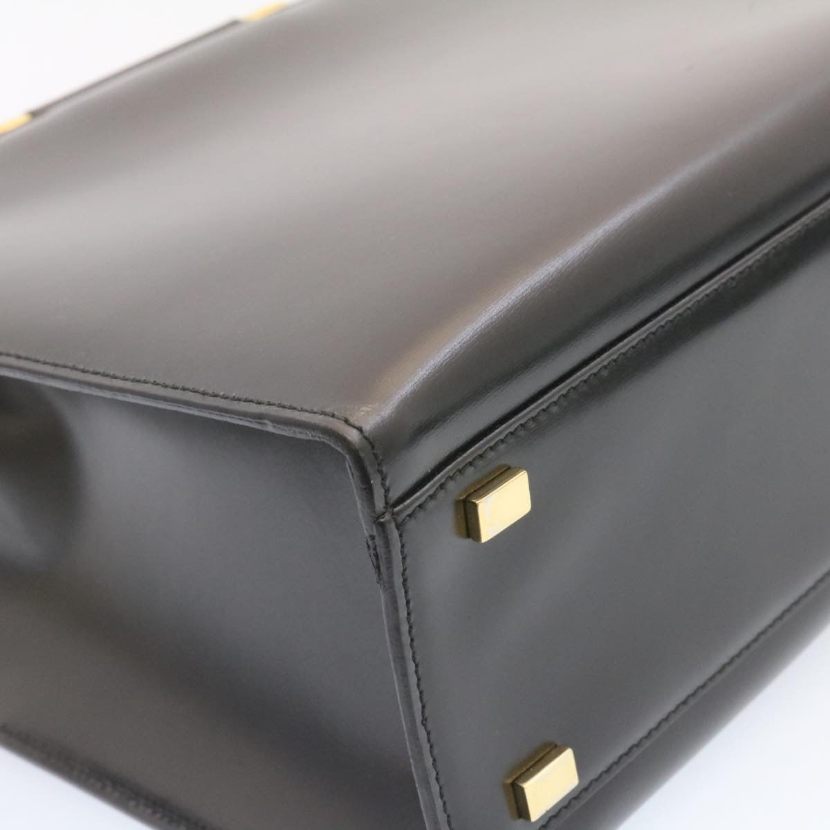 Celine Hand Bag 2way Black Gold Tone  am354b