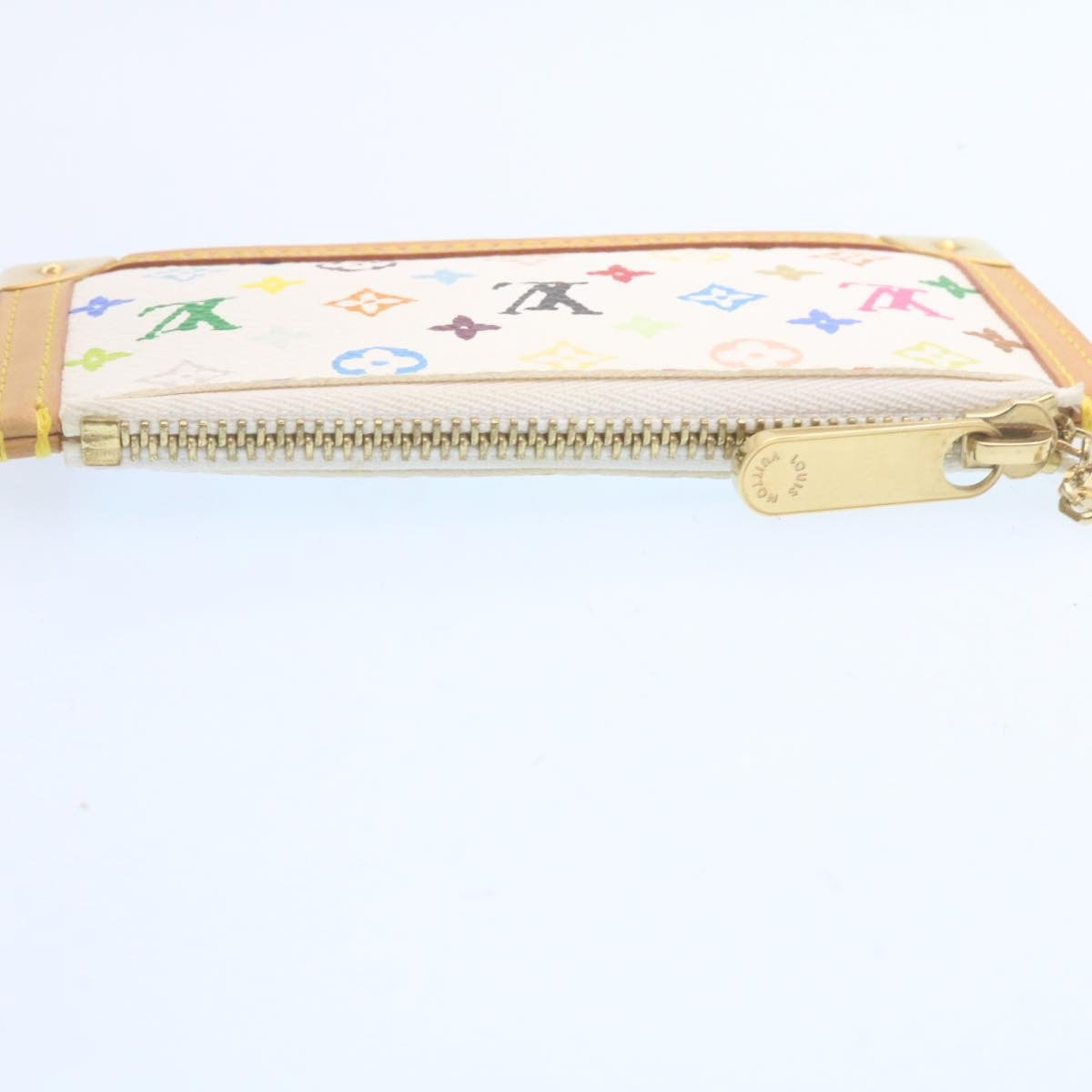 LOUIS VUITTON Monogram Multicolor Pochette Cles Coin Purse White M92655 am443b