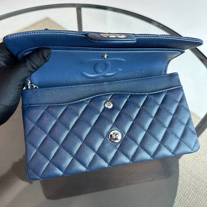 *Brand New* Caviar Medium Quilted Dark Blue SHW No 24