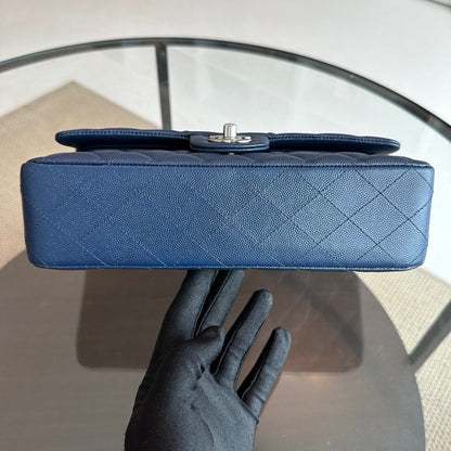 *Brand New* Caviar Medium Quilted Dark Blue SHW No 24