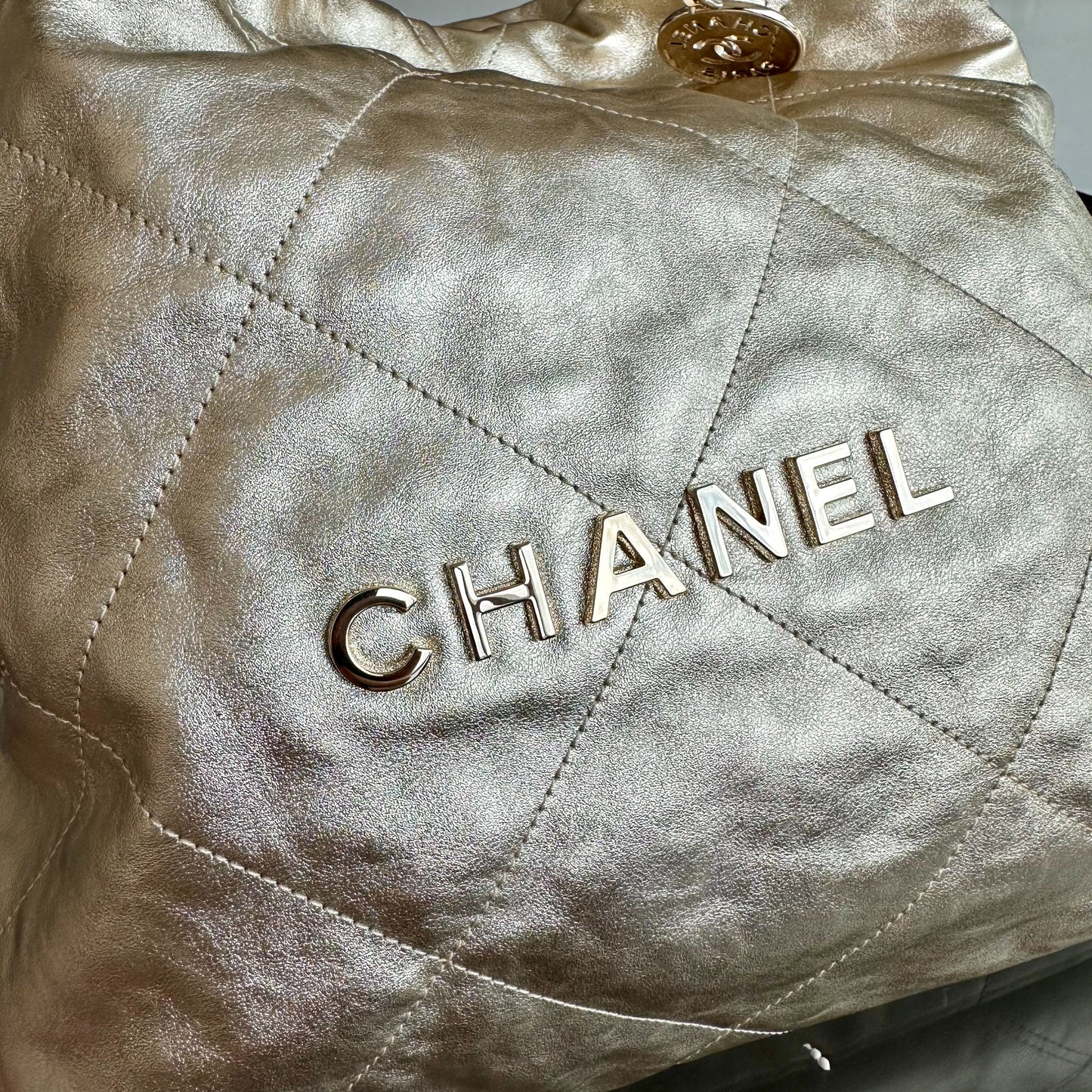 *Brand New, Receipt, Microchip* C22 Small Hobo 22 Bag Gold Calfskin GHW