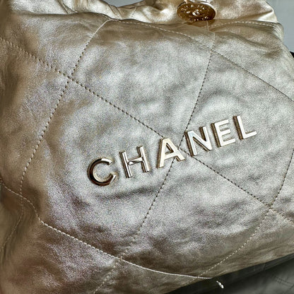 *Brand New, Receipt, Microchip* C22 Small Hobo 22 Bag Gold Calfskin GHW