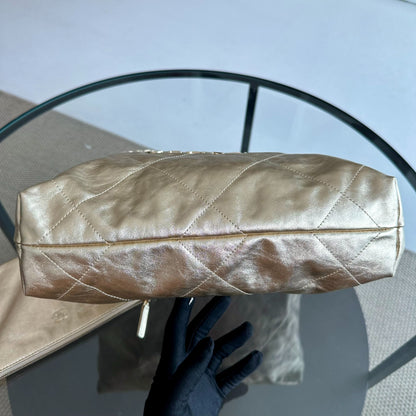 *Brand New, Receipt, Microchip* C22 Small Hobo 22 Bag Gold Calfskin GHW